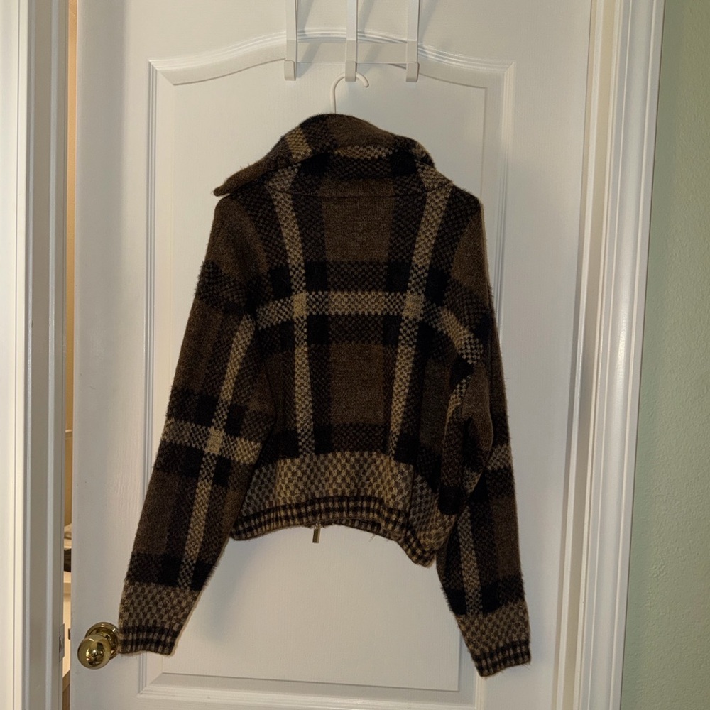 Zara checkered knit bomber jacket - Picture 5 of 8